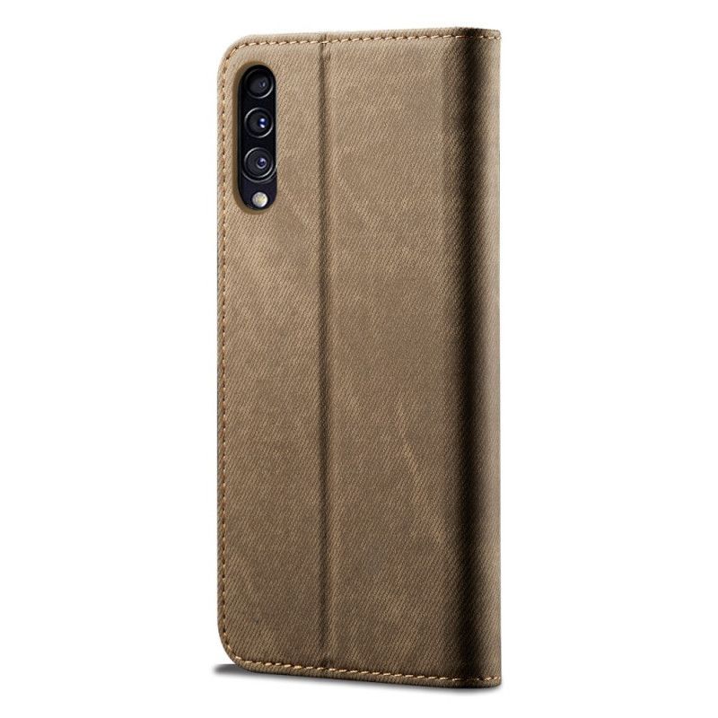 Kožené Pouzdro Folio Na Samsung Galaxy A50 Džínová Látka