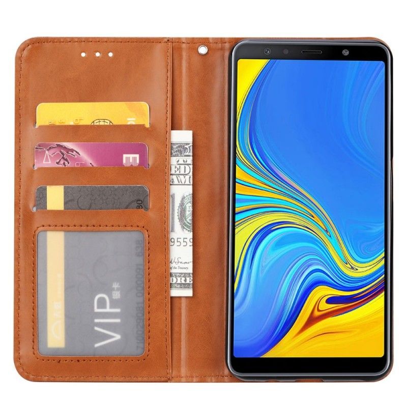 Kožené Pouzdro Folio Na Samsung Galaxy A70 Držák Na Karty Z Umělé Kůže