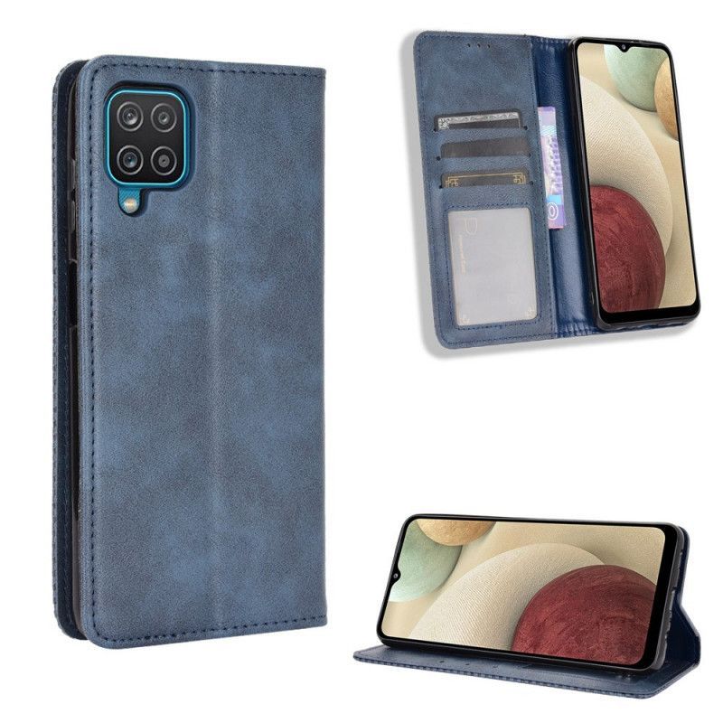 Kožené Pouzdro Folio Na Samsung Galaxy M32 Stylizovaný Vintage Kožený Efekt