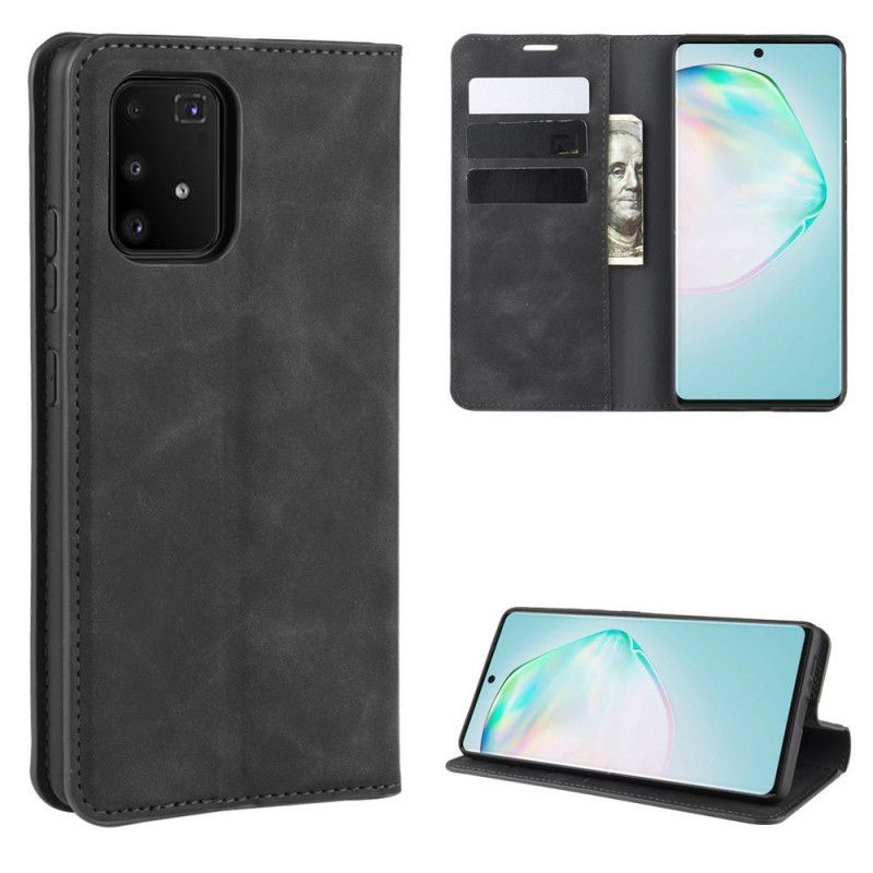 Kožené Pouzdro Folio Na Samsung Galaxy S10 Lite Efekt Měkké Kůže