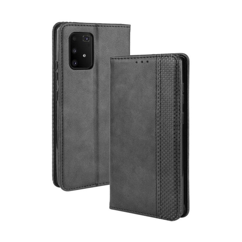 Kožené Pouzdro Folio Na Samsung Galaxy S10 Lite Stylizovaný Vintage Kožený Efekt