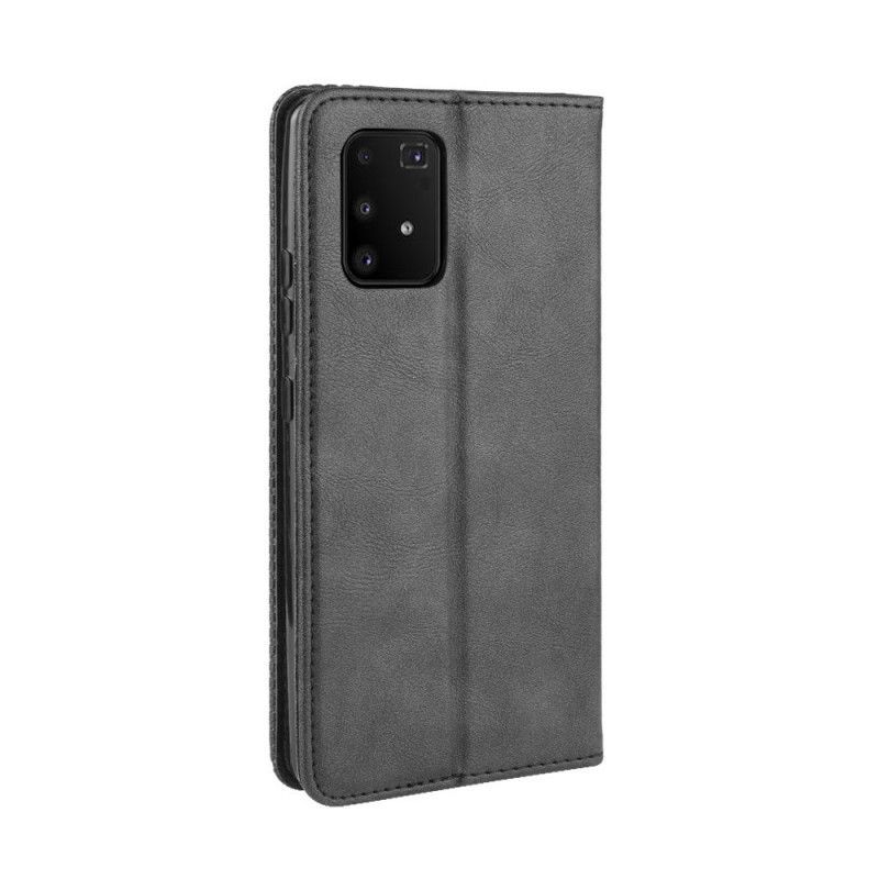 Kožené Pouzdro Folio Na Samsung Galaxy S10 Lite Stylizovaný Vintage Kožený Efekt