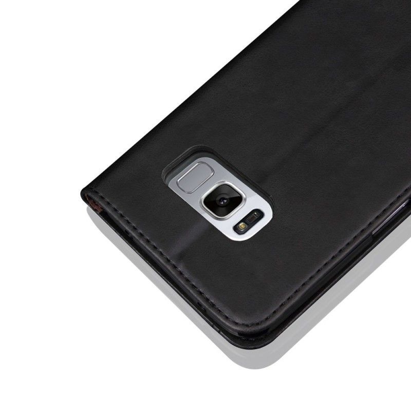 Kožené Pouzdro Folio Na Samsung Galaxy S8 Švy S Koženým Efektem