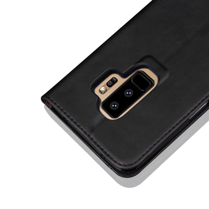 Kožené Pouzdro Folio Na Samsung Galaxy S9 Plus Prošívání S Koženým Efektem