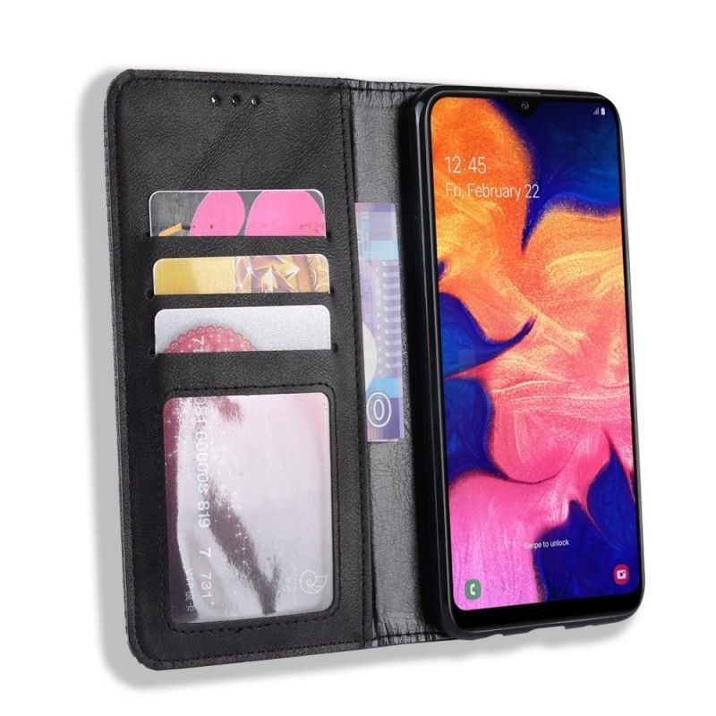 Kožené Pouzdro Folio Samsung Galaxy A10 Stylizovaný Vintage Kožený Efekt