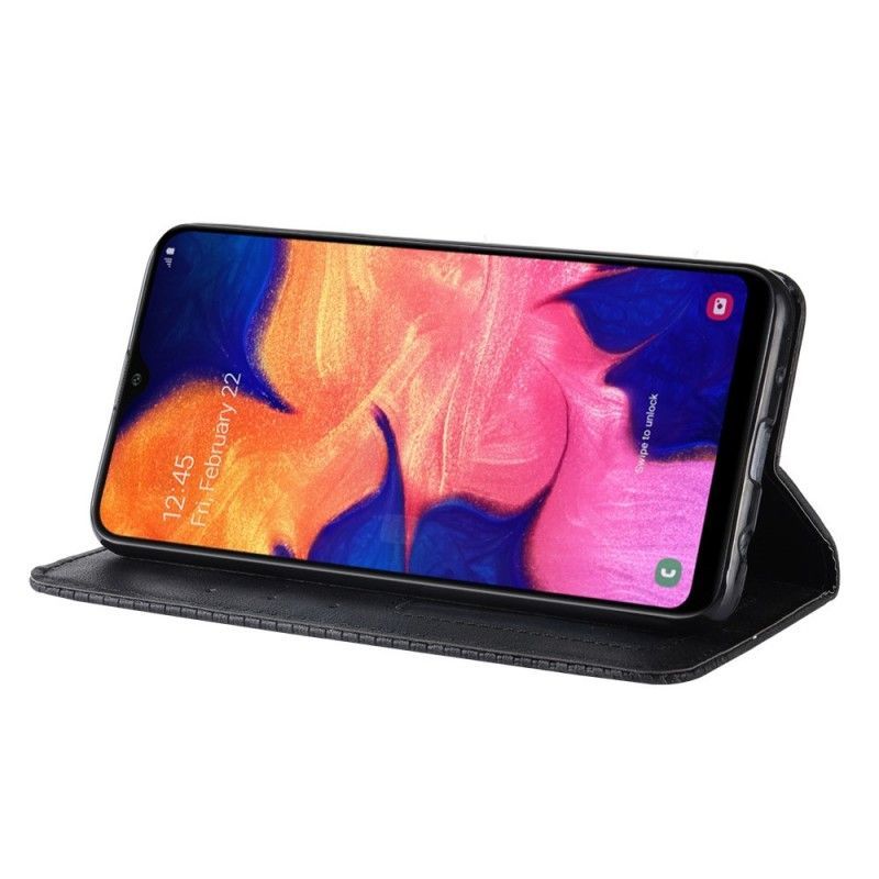 Kožené Pouzdro Folio Samsung Galaxy A10 Stylizovaný Vintage Kožený Efekt