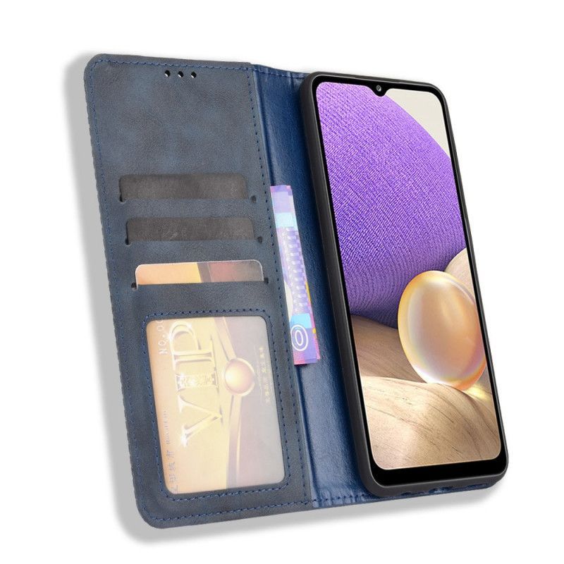 Kožené Pouzdro Folio Samsung Galaxy A13 5g Stylizovaný Vintage Kožený Efekt