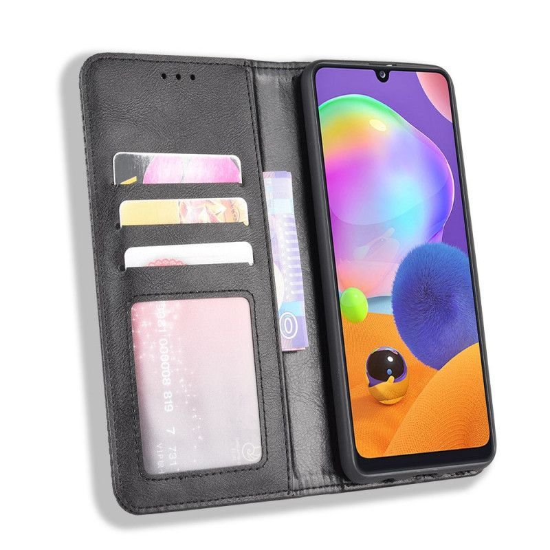 Kožené Pouzdro Folio Samsung Galaxy A31 Stylizovaný Vintage Kožený Efekt