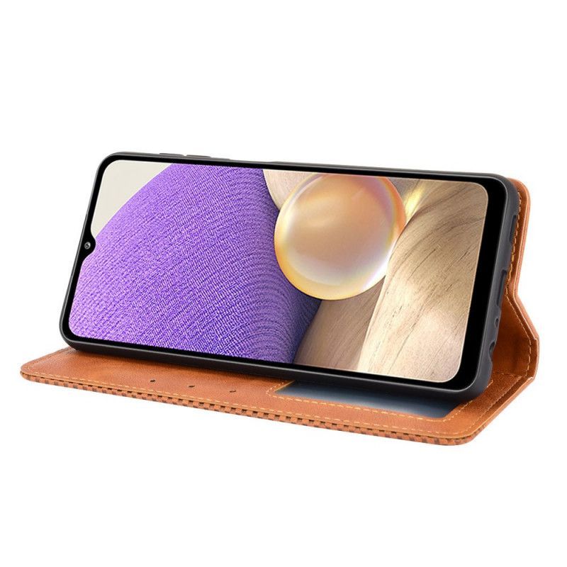 Kožené Pouzdro Folio Samsung Galaxy A32 5g Stylizovaný Vintage Kožený Efekt