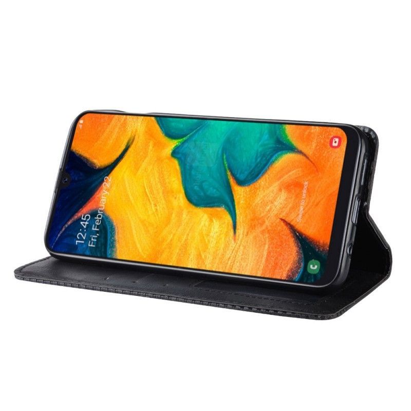 Kožené Pouzdro Folio Samsung Galaxy A40 Stylizovaný Vintage Kožený Efekt