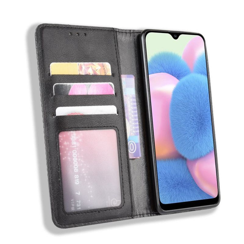 Kožené Pouzdro Folio Samsung Galaxy A41 Stylizovaný Vintage Kožený Efekt