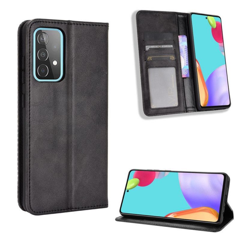 Kožené Pouzdro Folio Samsung Galaxy A52 4g / A52 5g Stylizovaný Vintage Kožený Efekt