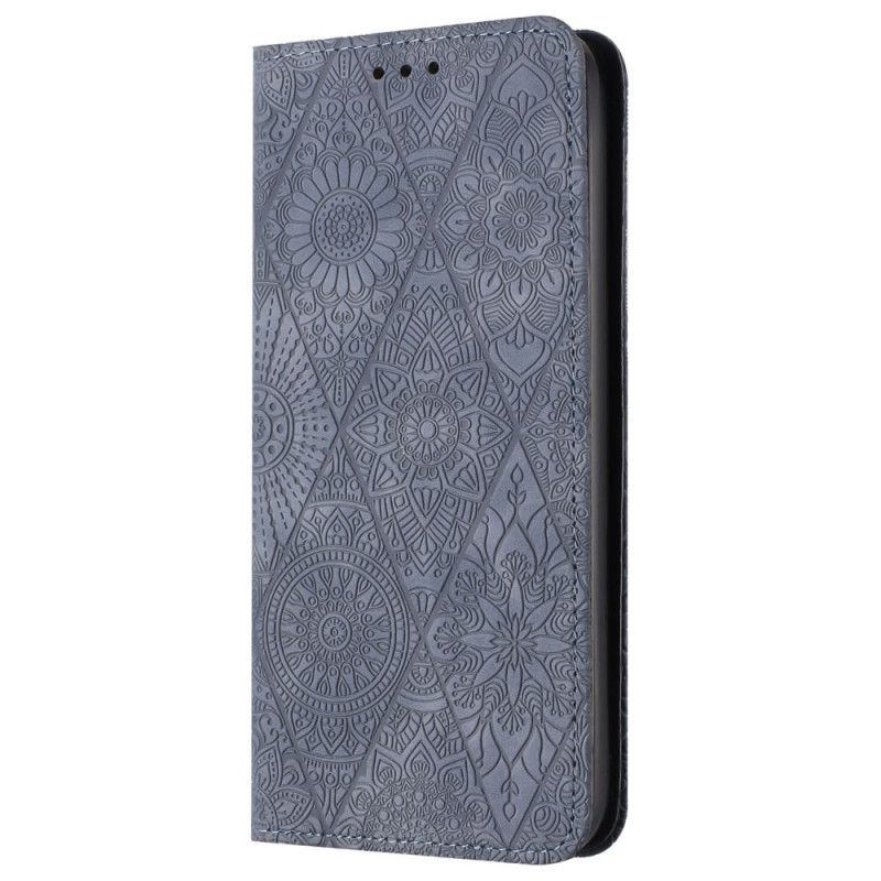 Kožené Pouzdro Folio Samsung Galaxy A55 5g Patchwork S Popruhem