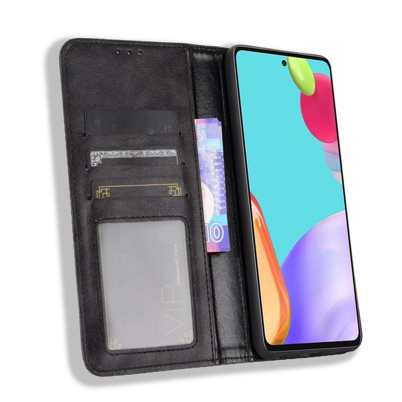 Kožené Pouzdro Folio Samsung Galaxy A72 4g / A72 5g Stylizovaný Vintage Kožený Efekt