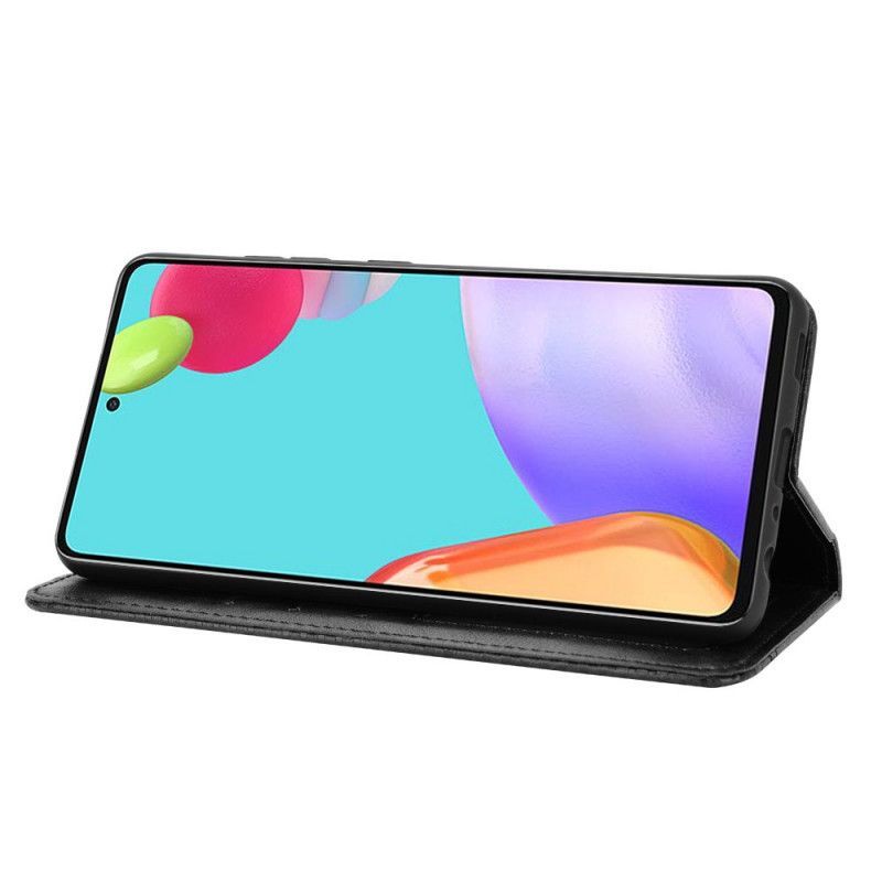 Kožené Pouzdro Folio Samsung Galaxy A72 4g / A72 5g Stylizovaný Vintage Kožený Efekt