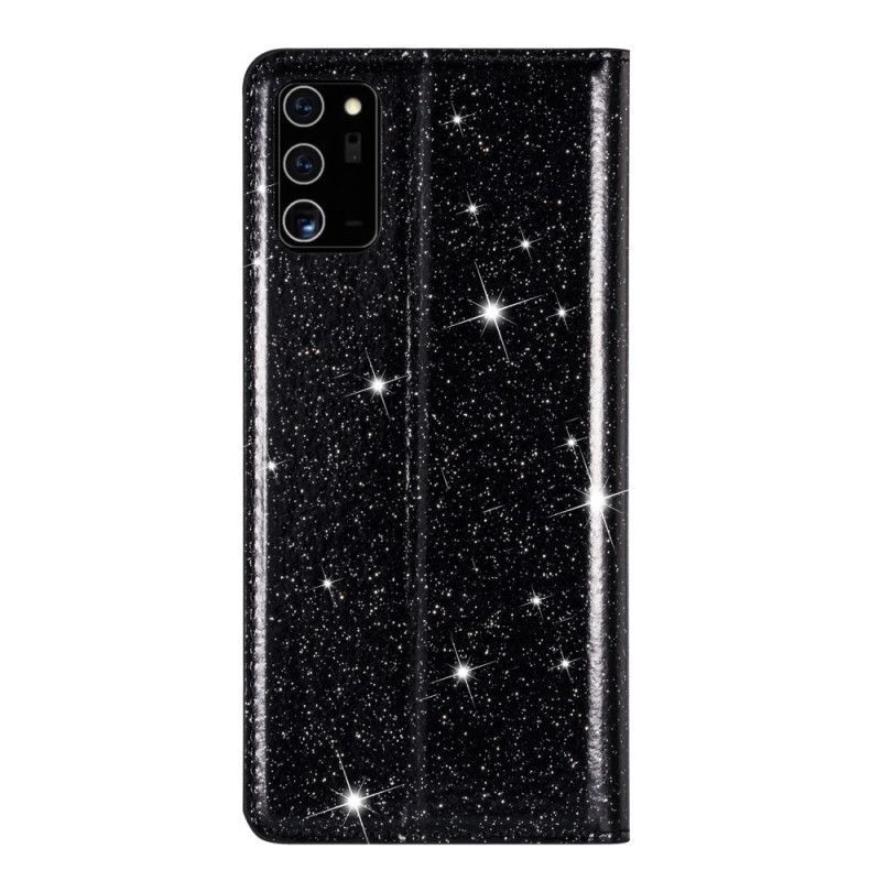 Kožené Pouzdro Folio Samsung Galaxy Note 20 Flitrový Styl