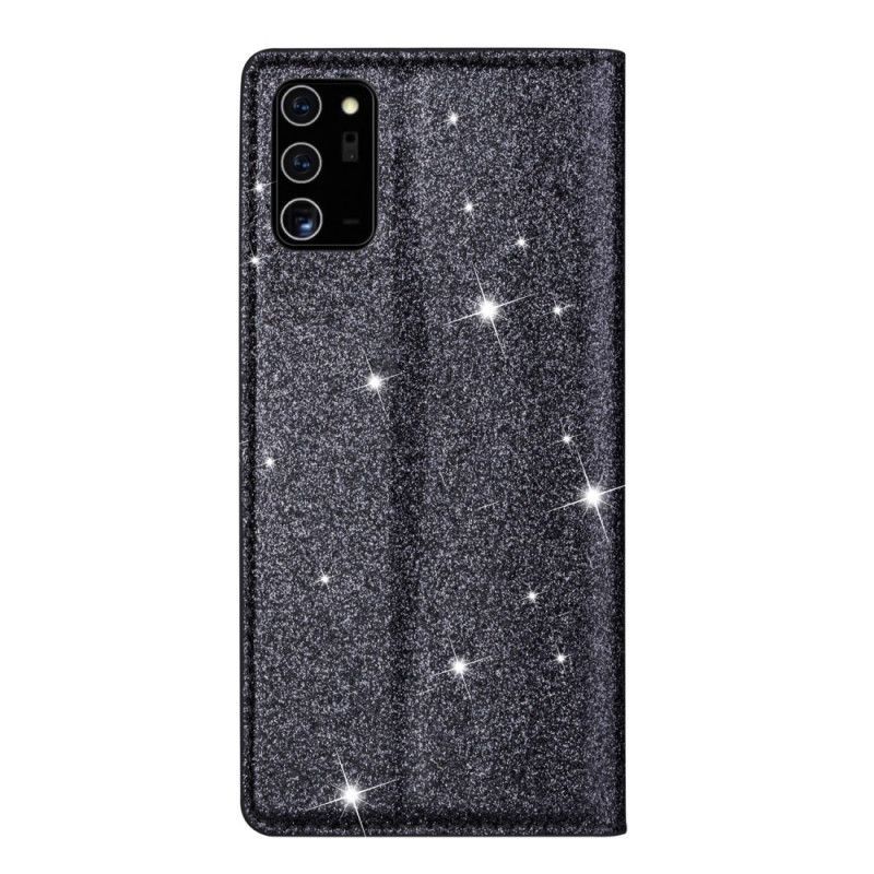 Kožené Pouzdro Folio Samsung Galaxy Note 20 Flitrový Styl