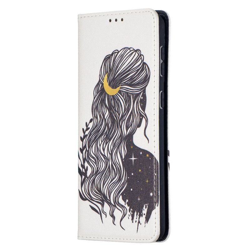 Kožené Pouzdro Folio Samsung Galaxy S21 Plus 5g Pěkné Vlasy