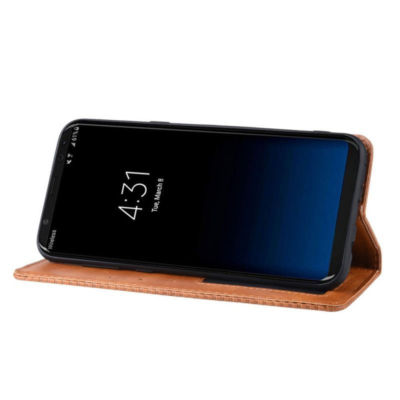 Kožené Pouzdro Folio Samsung Galaxy S8 Stylizovaný Vintage Kožený Efekt