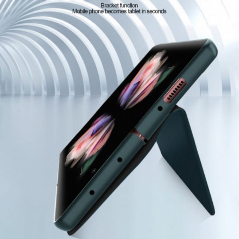 Kožené Pouzdro Folio Samsung Galaxy Z Fold 3 5g Štípaná Kůže Na Dotek