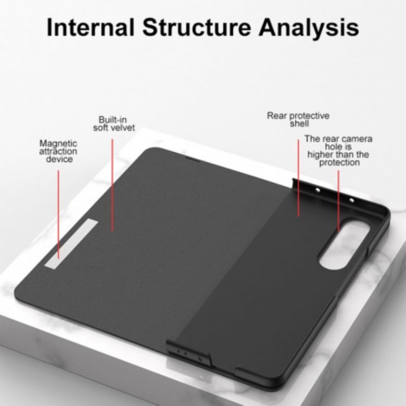 Kožené Pouzdro Folio Samsung Galaxy Z Fold 3 5g Tvrzené Sklo A Imitace Kůže