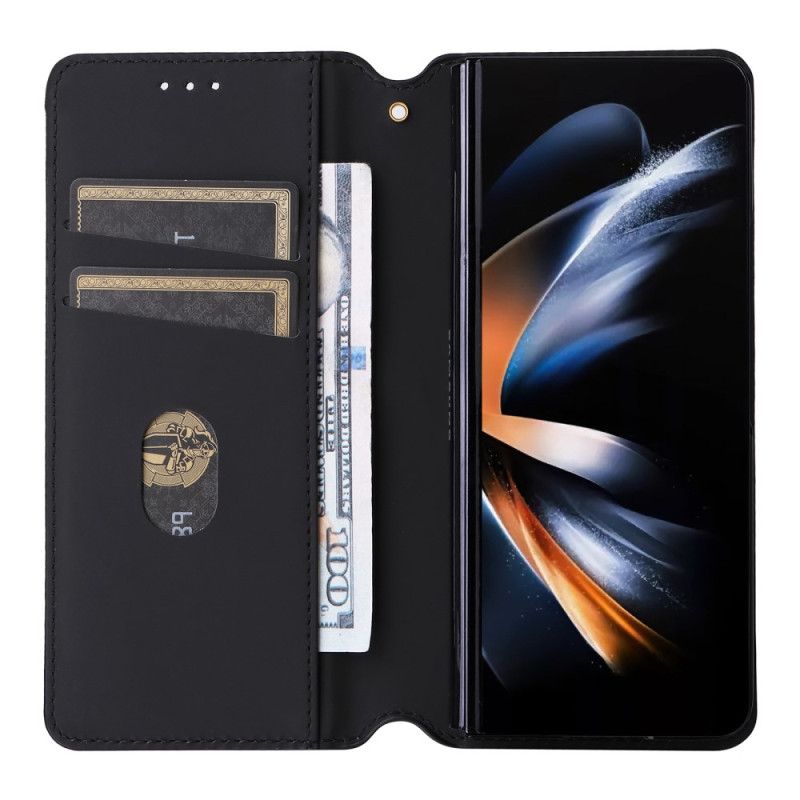 Kožené Pouzdro Folio Samsung Galaxy Z Fold 5 3d Vzor