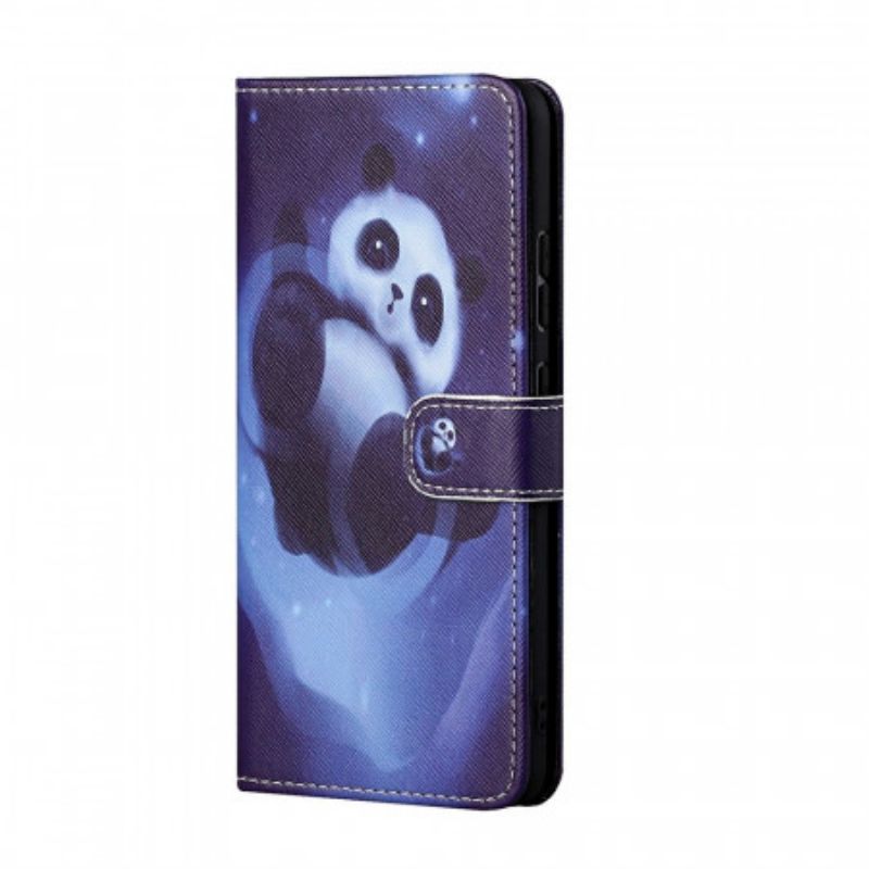 Kožené Pouzdro Na Samsung Galaxy M23 5G Na Lana Strappy Panda