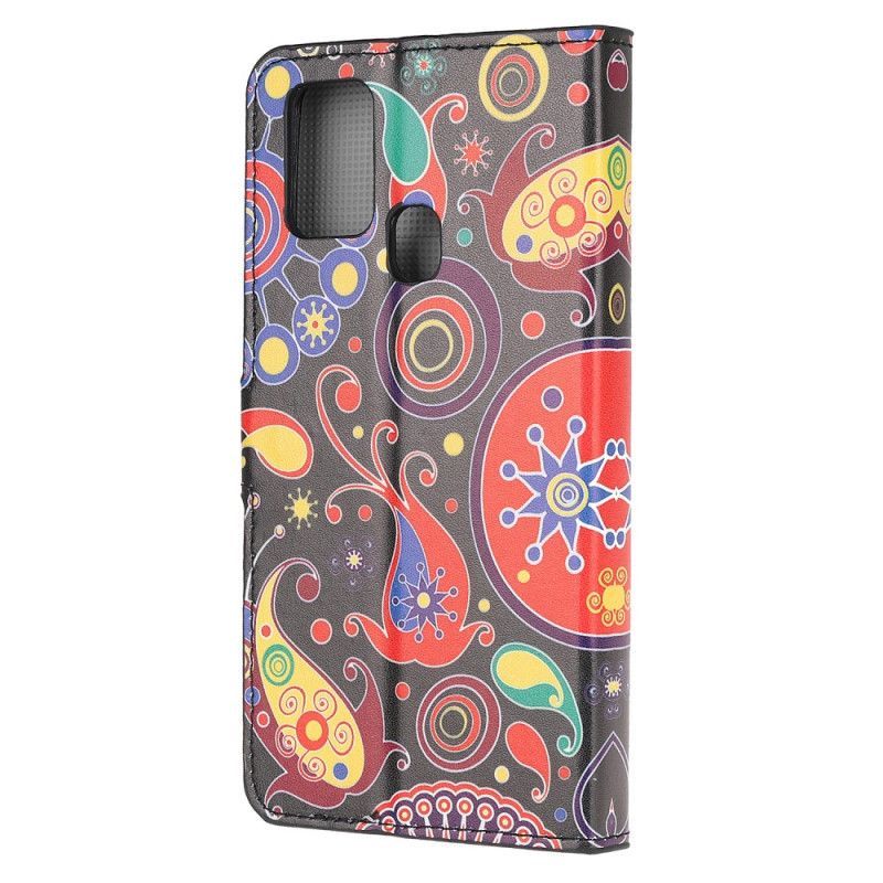 Kožené Pouzdro Samsung Galaxy A21s Design Galaxie