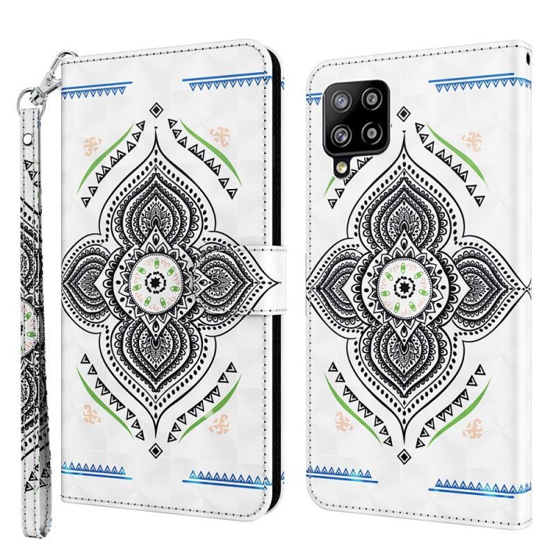 Kožené Pouzdro Samsung Galaxy A42 5g Mandala Světelných Bodů Se Šňůrkou