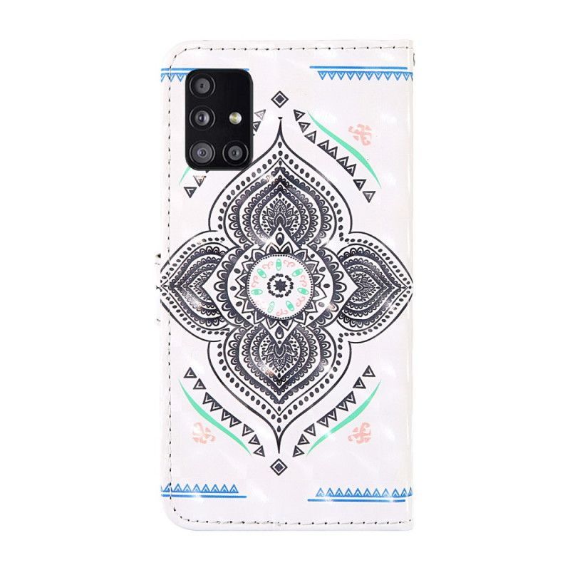 Kožené Pouzdro Samsung Galaxy A51 5g Mandala Světelných Bodů Se Šňůrkou