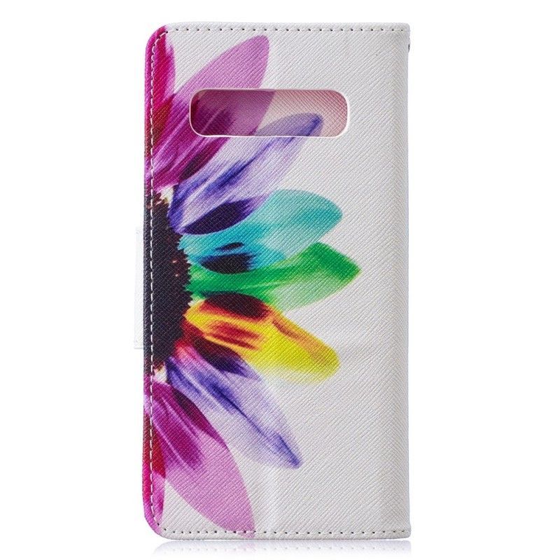 Kožené Pouzdro Samsung Galaxy S10 Akvarelová Květina