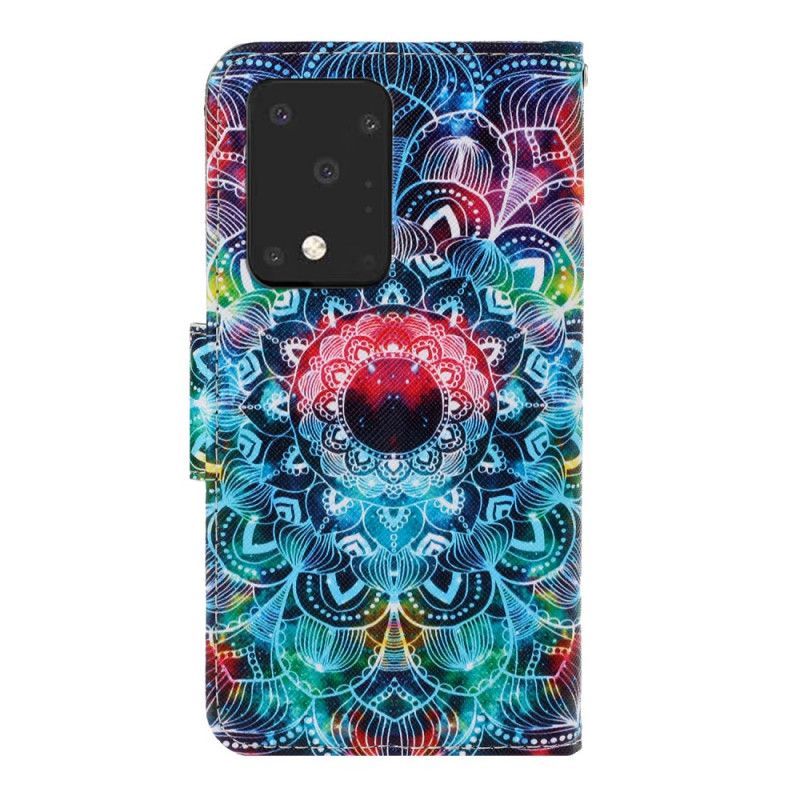 Kožené Pouzdro Samsung Galaxy S20 Ultra Okázalá Pásková Mandala