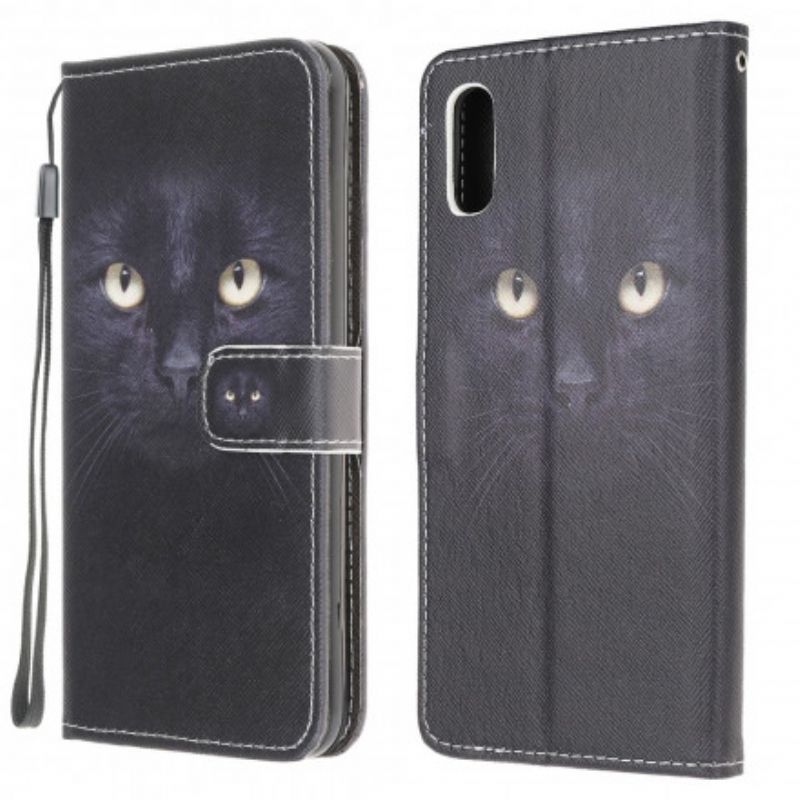 Kožené Pouzdro Samsung Galaxy Xcover 5 Černá Tanga Kočičí Oči