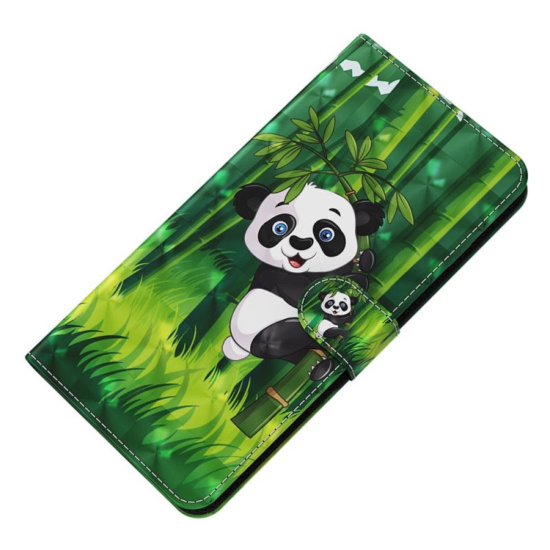 Kožený Kryt Na Samsung Galaxy S24 5g Bambusová Panda S Popruhem