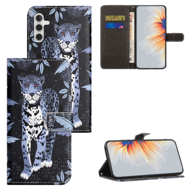 Kožený Kryt Na Samsung Galaxy S24 Fe Leopardí Popruh