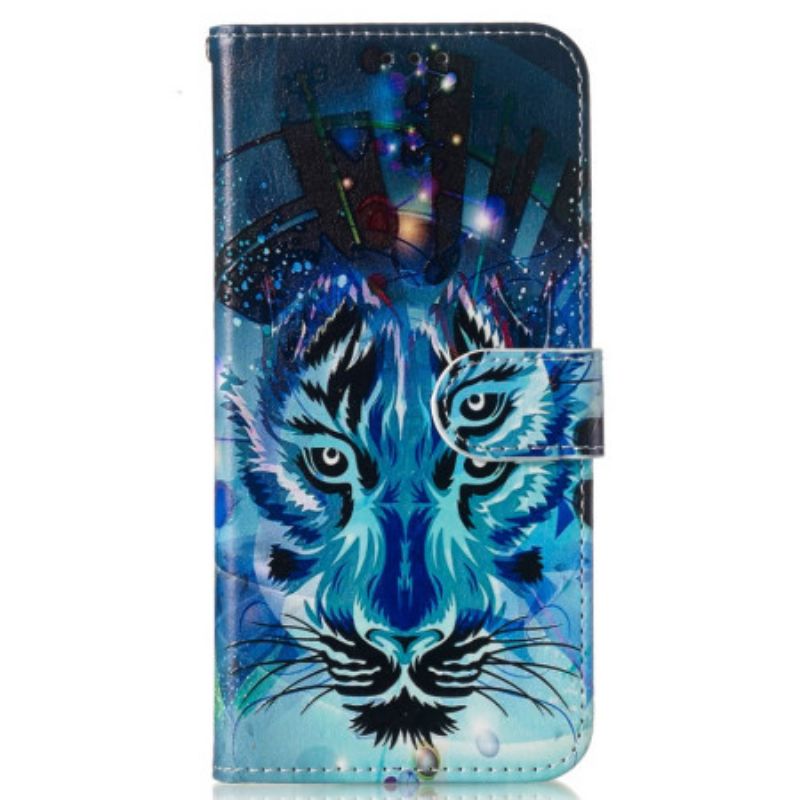 Kožený Kryt Na Samsung Galaxy S24 Fe Popruh Wolf Print