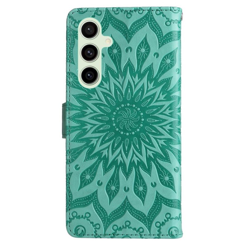 Kožený Kryt Na Samsung Galaxy S24 Fe Sunflower Strap Design