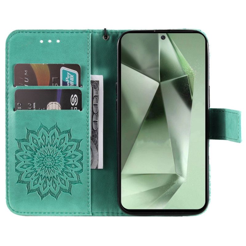 Kožený Kryt Na Samsung Galaxy S24 Fe Sunflower Strap Design