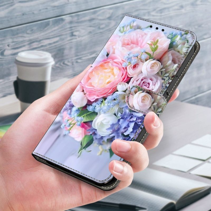 Kožený Kryt Samsung Galaxy A55 5g Barevné Květiny