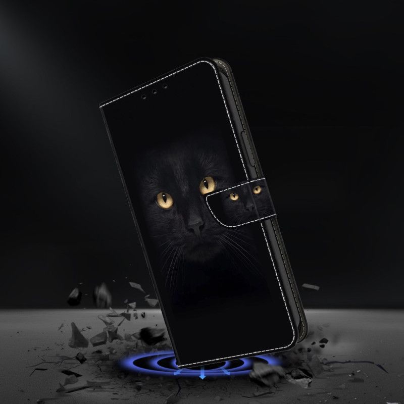 Kožený Kryt Samsung Galaxy A55 5g Černá Kočka