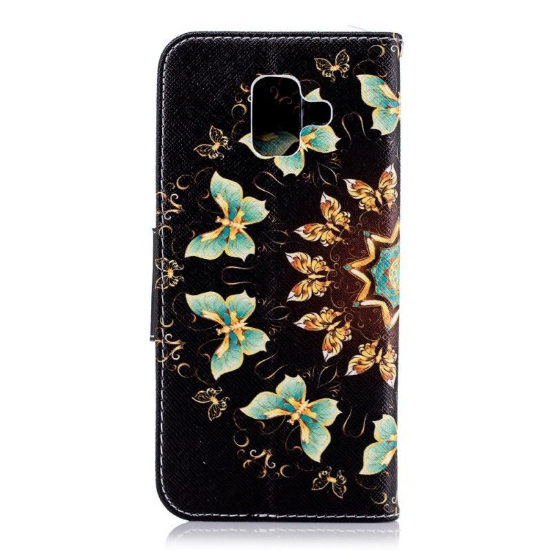 Kožený Kryt Samsung Galaxy A6 Motýlí Mandala