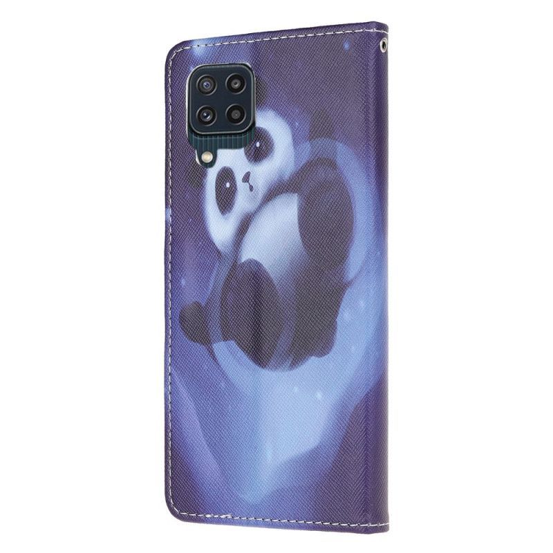 Kožený Kryt Samsung Galaxy M32 Vesmírný Popruh Pandy