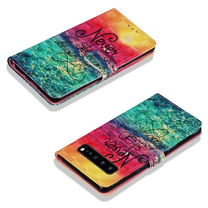 Kožený Kryt Samsung Galaxy S10 5g Nikdy Nepřestávej Snít