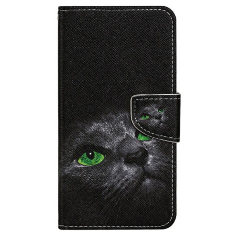 Kožený Kryt Samsung Galaxy S24 Ultra 5g Strappy Cat Eyes