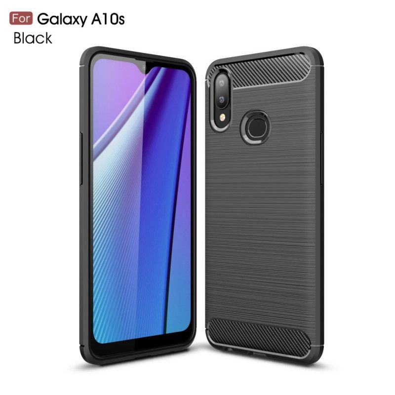 Kryt Na Samsung Galaxy A10s Kartáčované Uhlíkové Vlákno