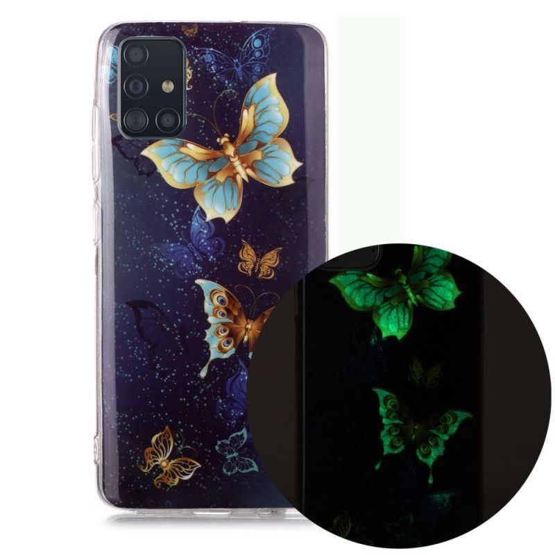 Kryt Na Samsung Galaxy A51 Řada Fluorescenčních Motýlů