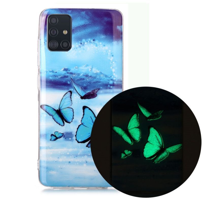 Kryt Na Samsung Galaxy A51 Řada Fluorescenčních Motýlů