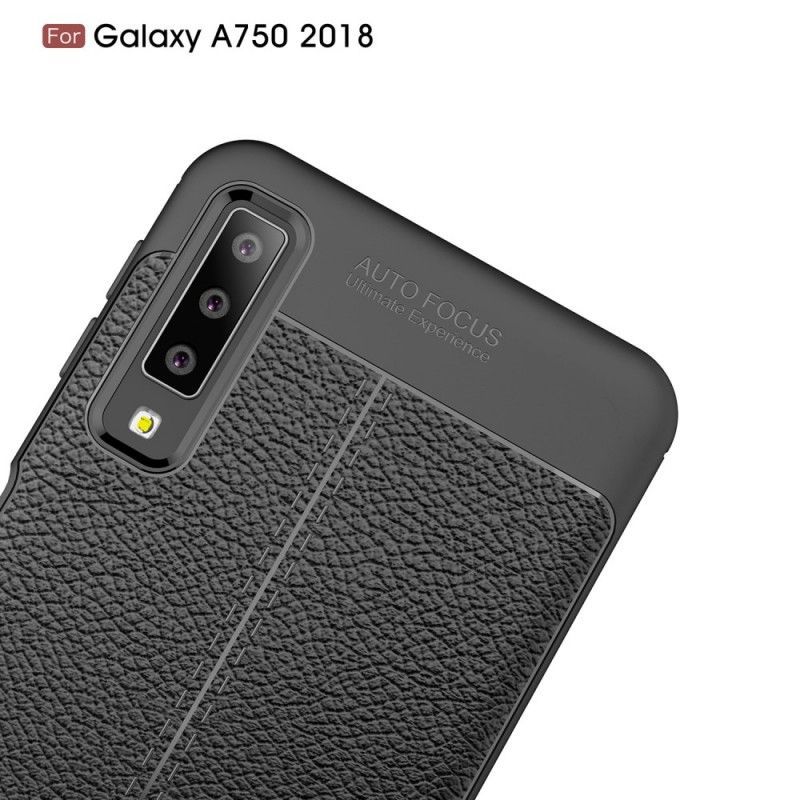 Kryt Na Samsung Galaxy A7 Litchi S Dvojitým Koženým Efektem