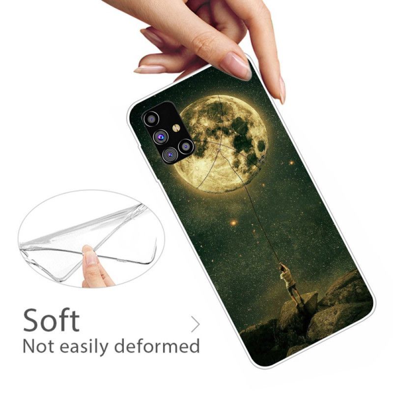 Kryt Na Samsung Galaxy M51 Flexibilní Člověk Na Měsíci