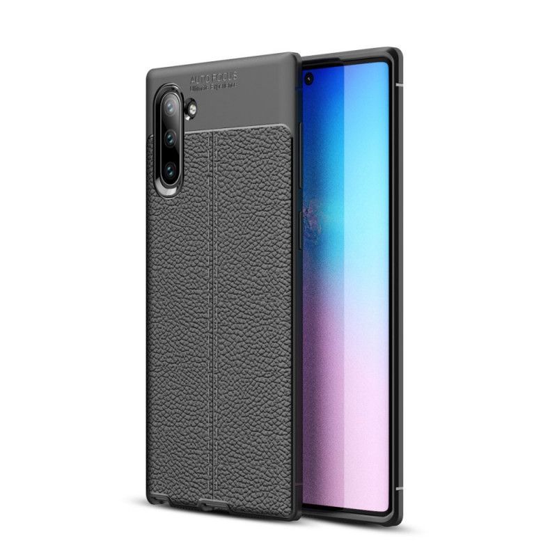 Kryt Na Samsung Galaxy Note 10 Litchi S Dvojitým Koženým Efektem